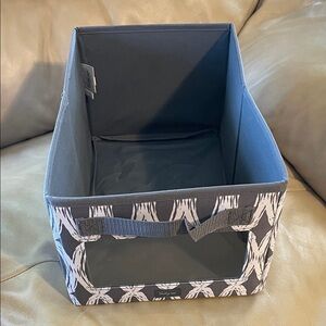 Gray and White Storage Bin
